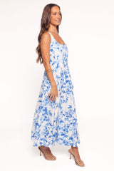Lowen Midi Dress - Blue Floral
