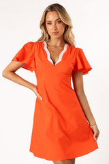 Lyle Mini Dress - Orange/Pink