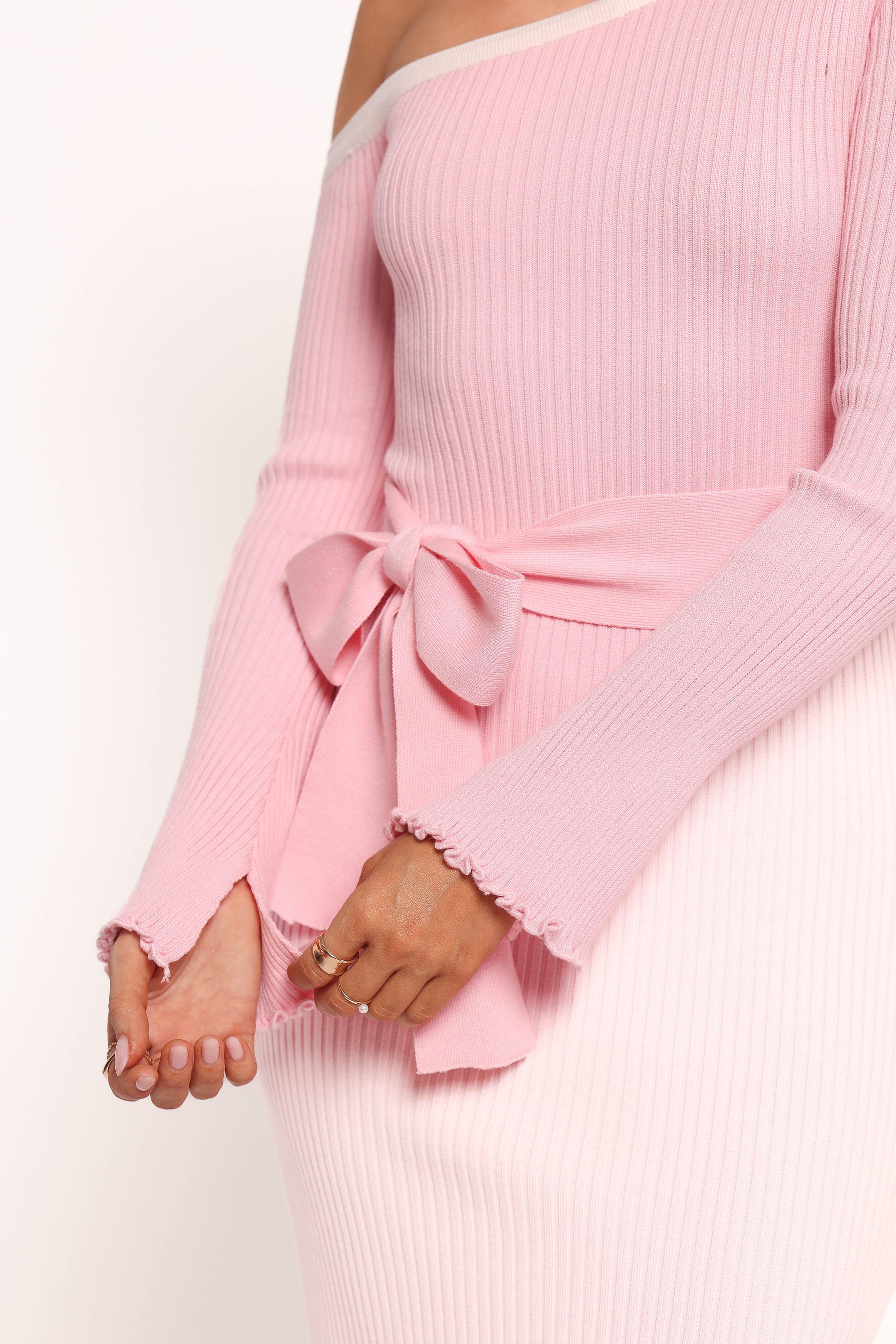 Milan Off Shoulder Midi Dress - Pink