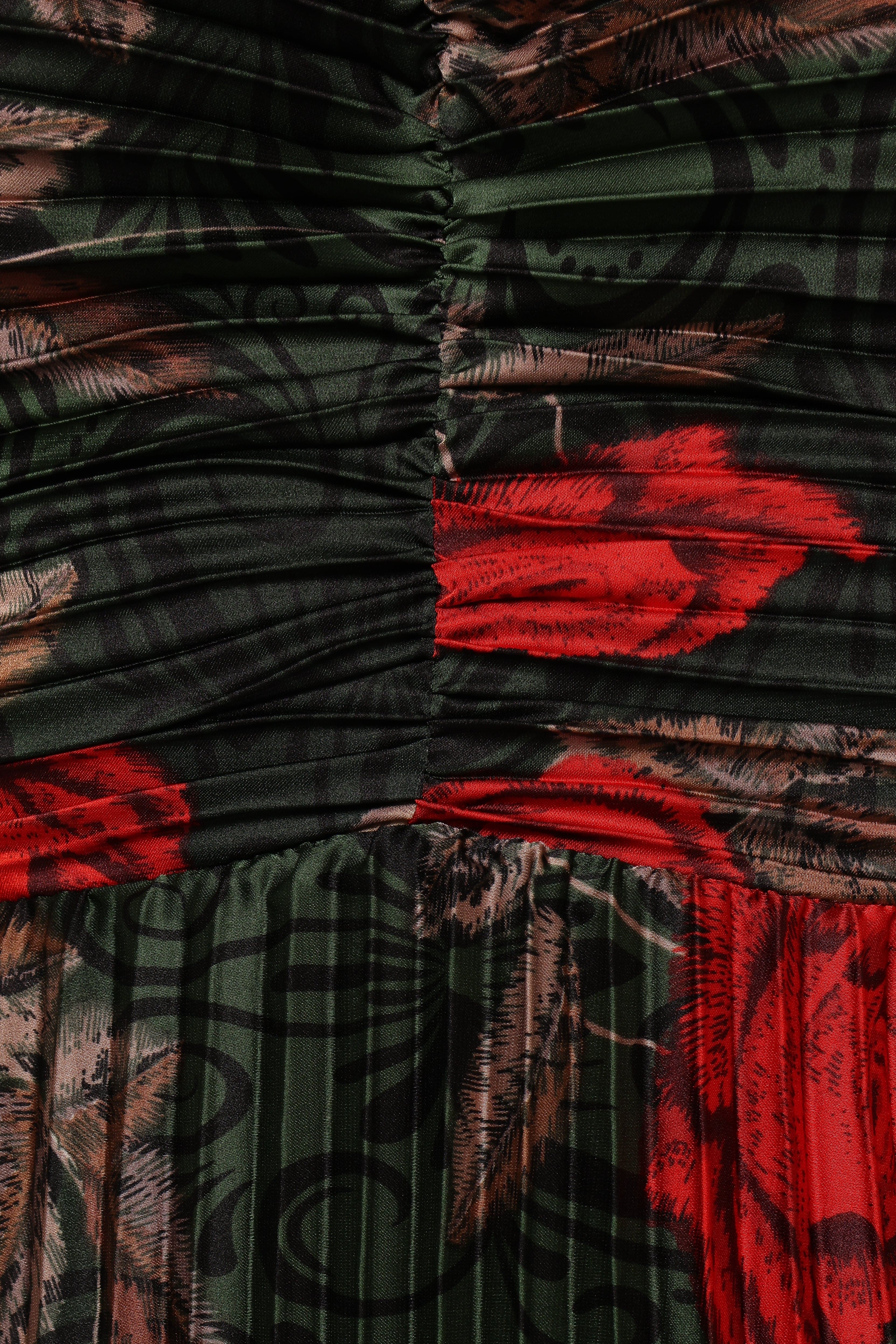 Naira Pleated Maxi Dress - Green Floral