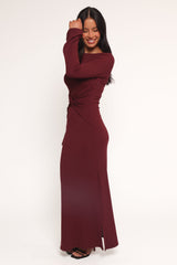 Nash Long Sleeve Dress - Deep Red