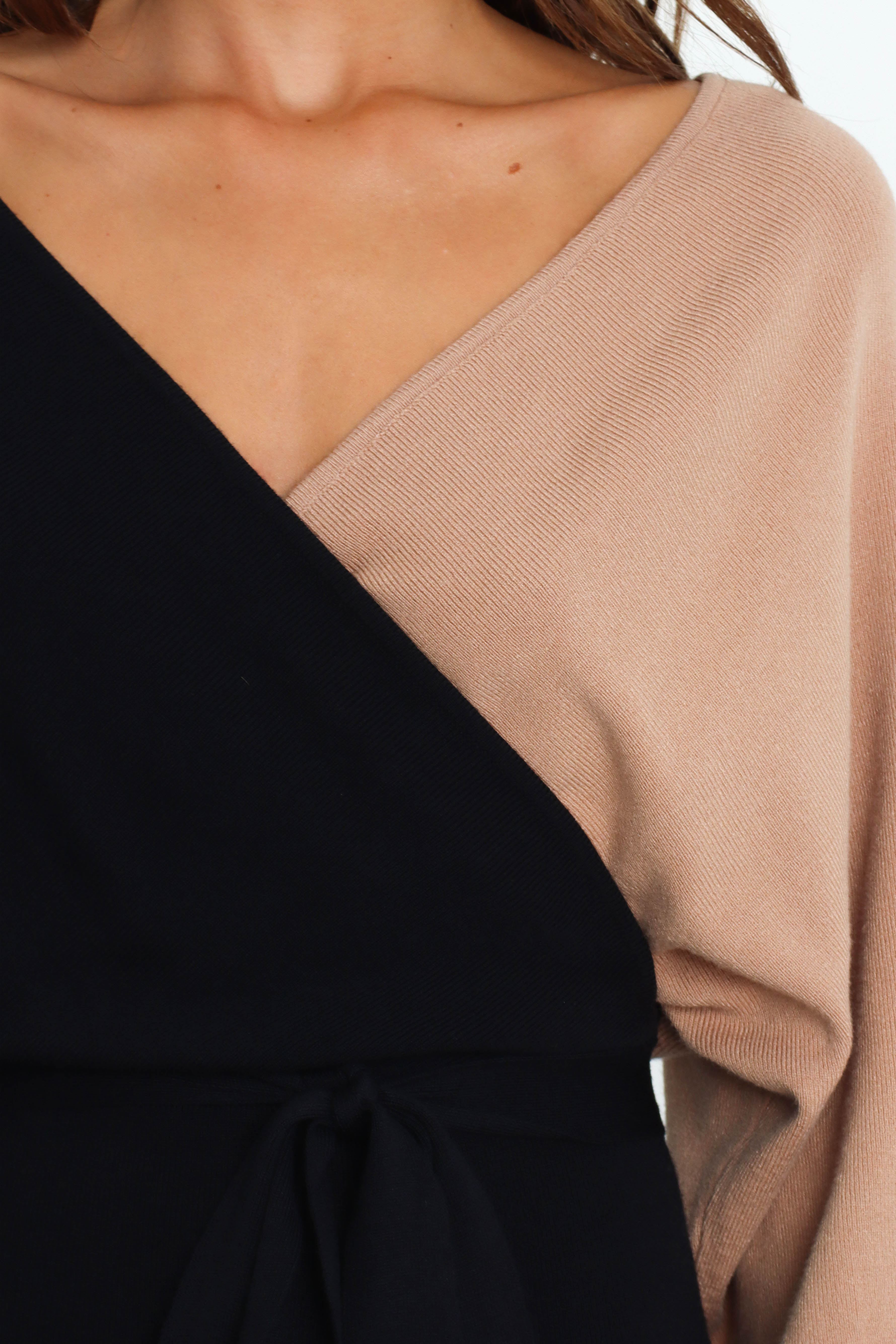 Nate Dress - Black/Beige