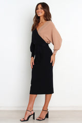 Nate Dress - Black/Beige