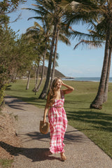 Perle Maxi Dress - Pink Check