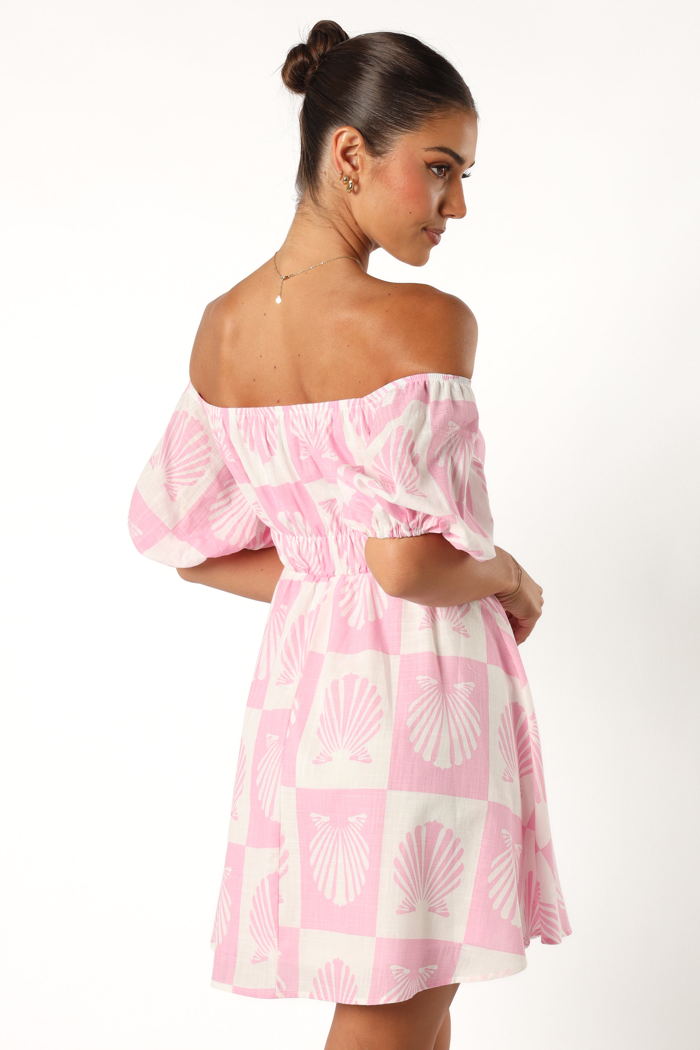 Rocco Off Shoulder Mini Dress - Pink