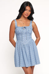 Shelton Mini Dress - Floral Denim