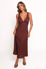 Shyla Midi Dress - Brown
