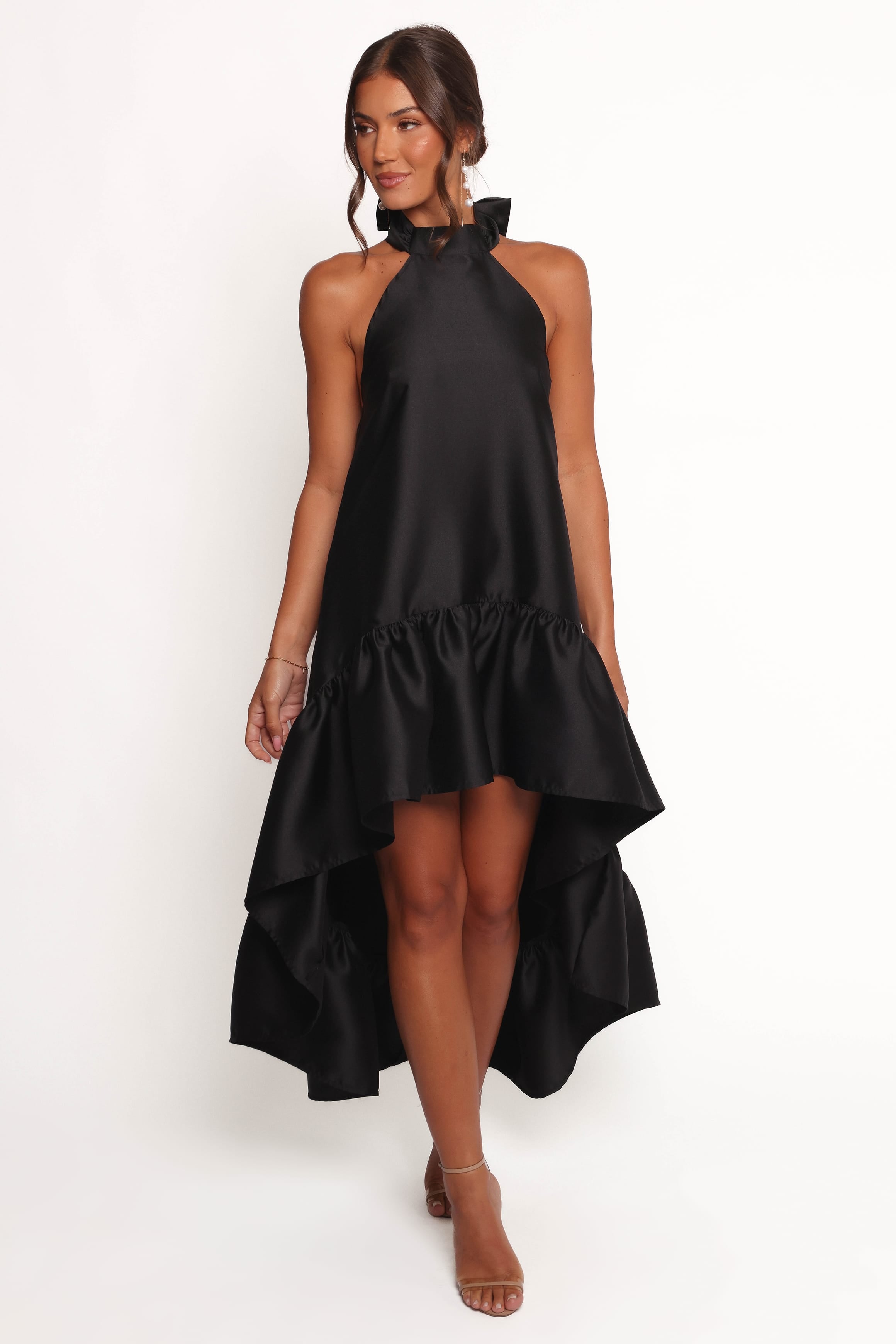 Soren Halterneck Midi Dress - Black