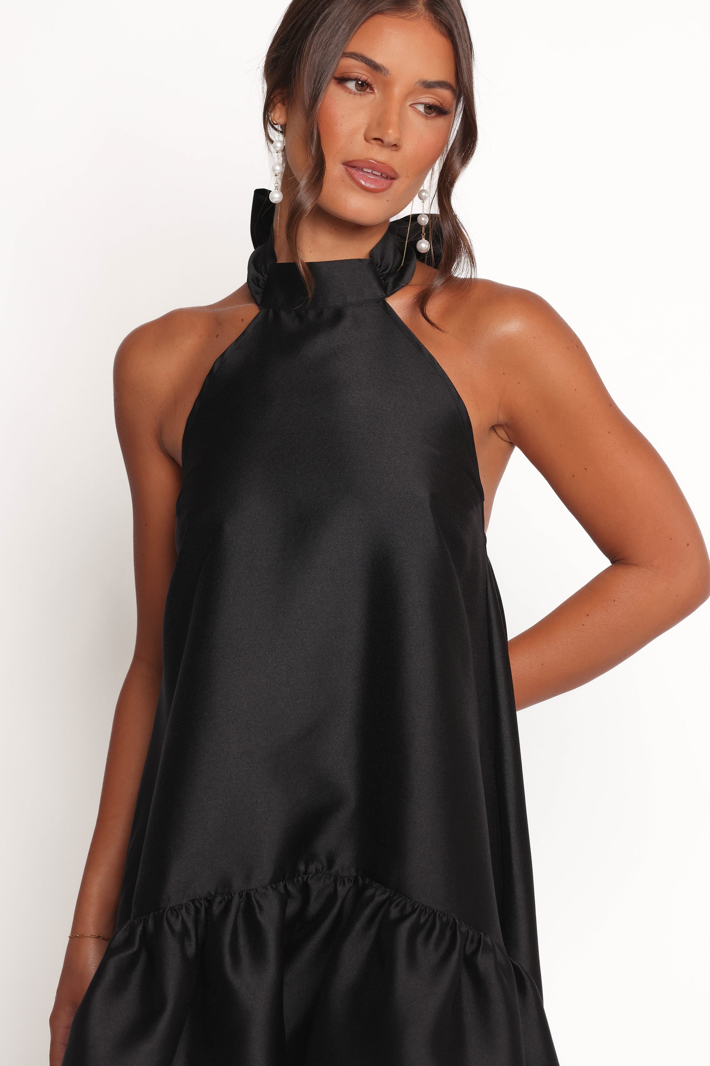 Soren Halterneck Midi Dress - Black