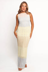 Tanith Maxi Knit Dress - Lime Multi