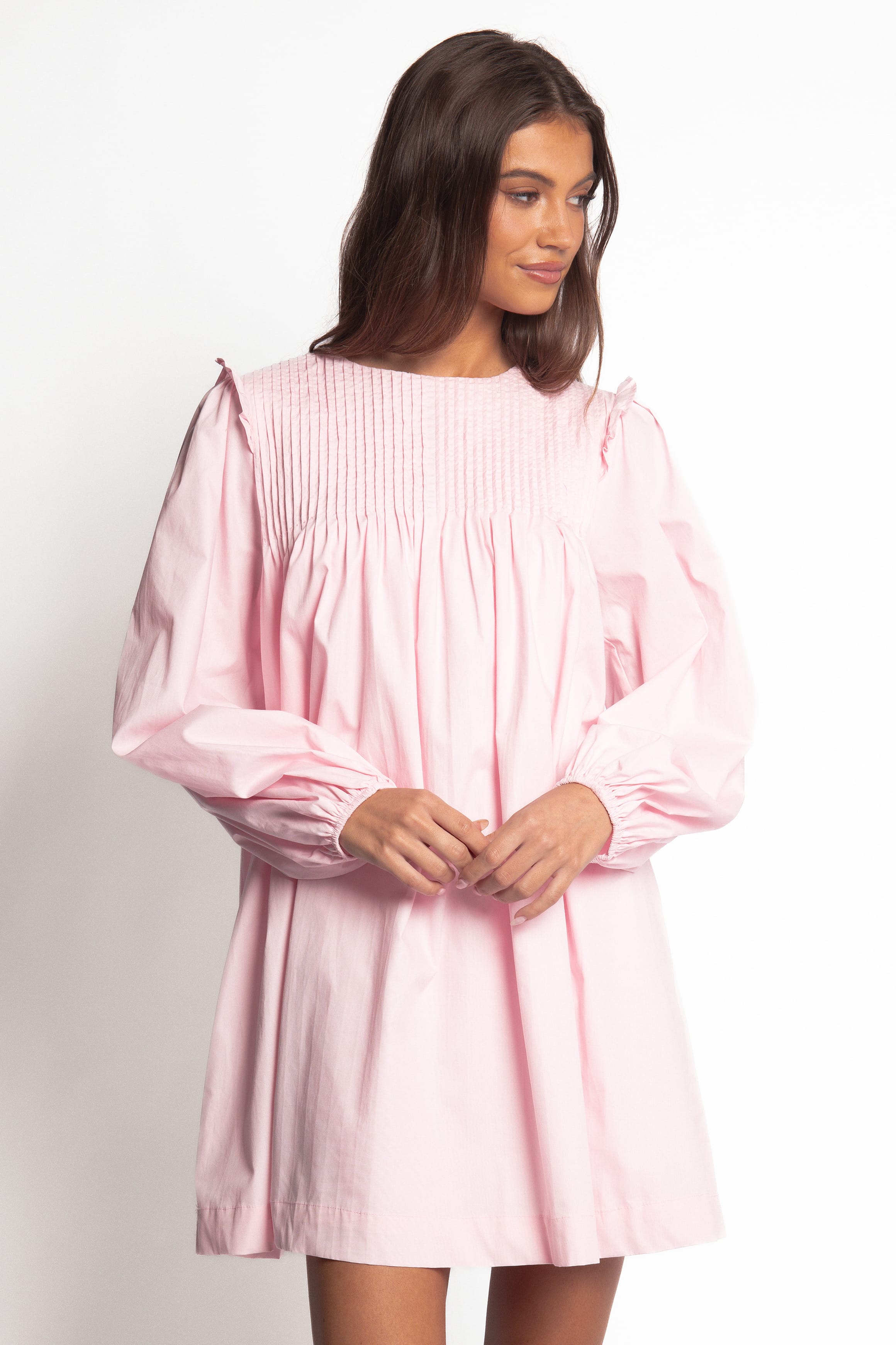 Wyatt Long Sleeve Mini Dress - Pink