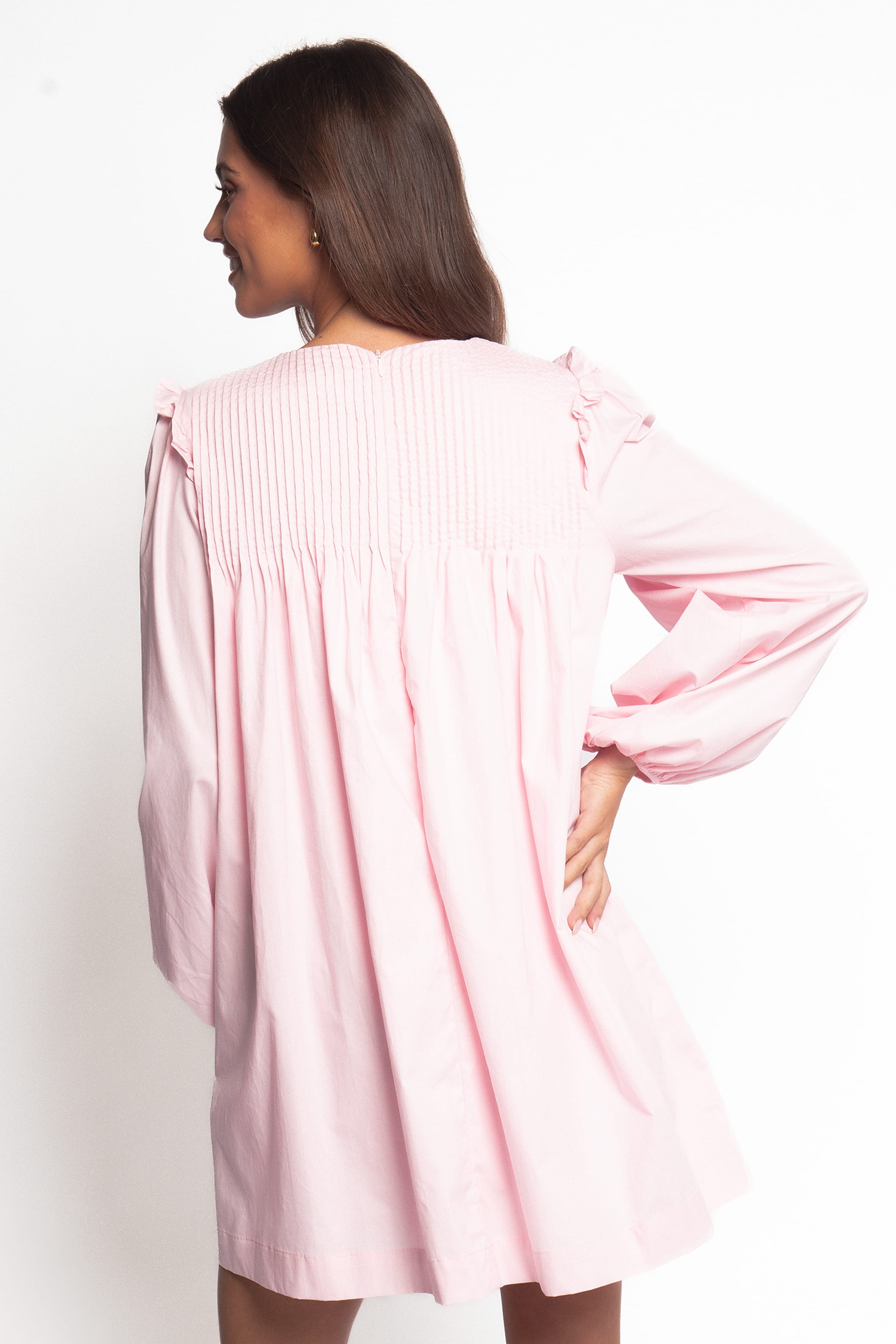 Wyatt Long Sleeve Mini Dress - Pink