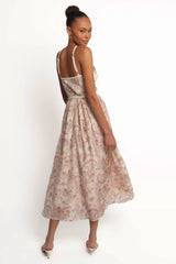 Ximena Midi Dress - Cream Multi