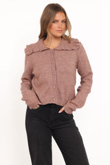 Carmello Frill Collar Cardigan - Mocha