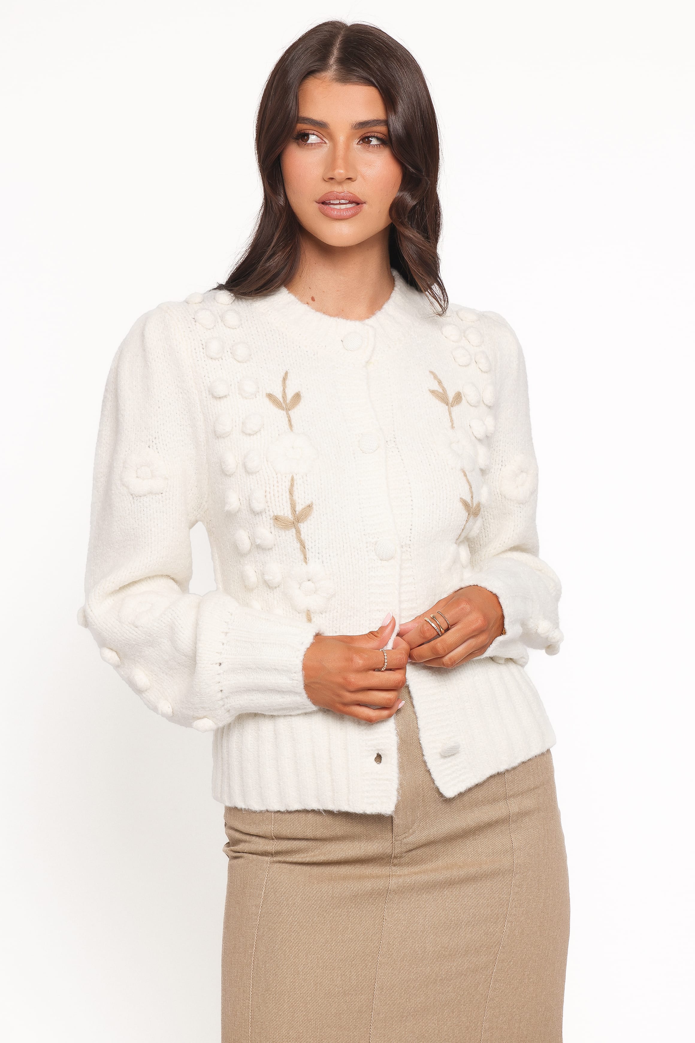 Cleo Floral Cardigan - Cream