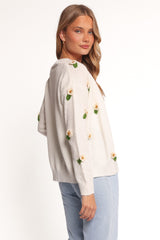 Jazzie Ditsy Flower Cardigan - White