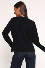 Jett Large Button Cardigan - Black