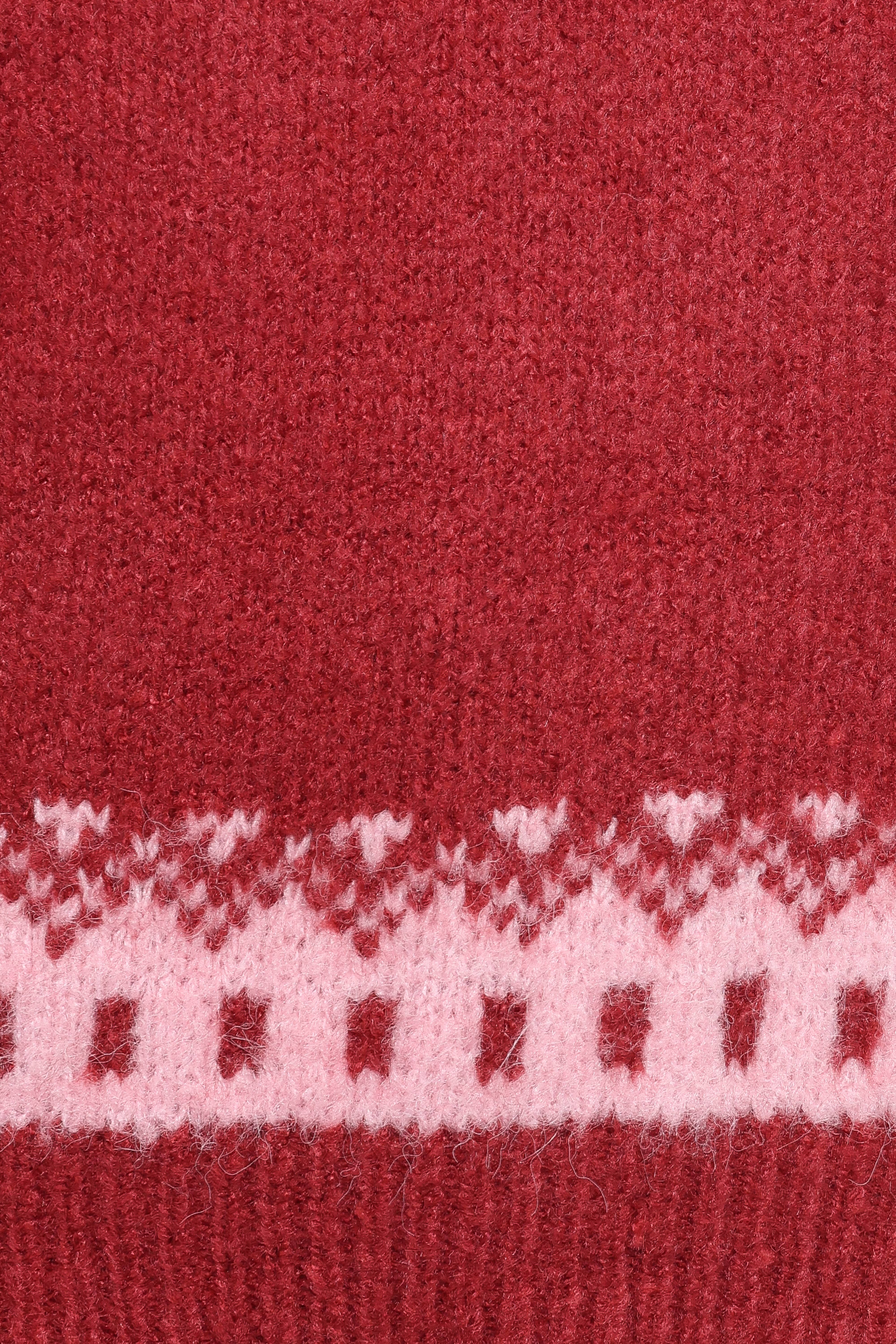 Zinnia Fairisle Knit Sweater - Red