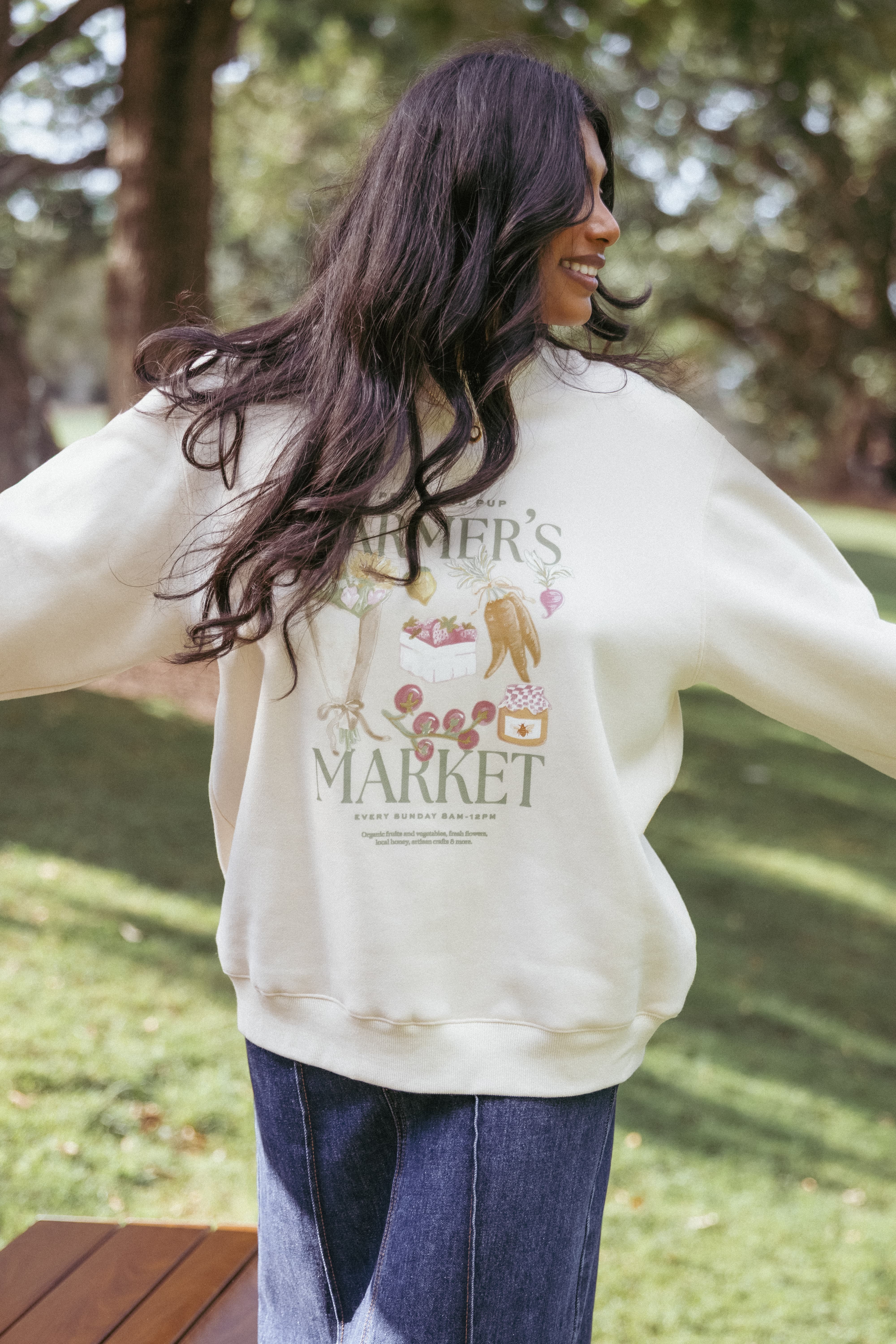 Farmers Market Sweatshirt - Cream
