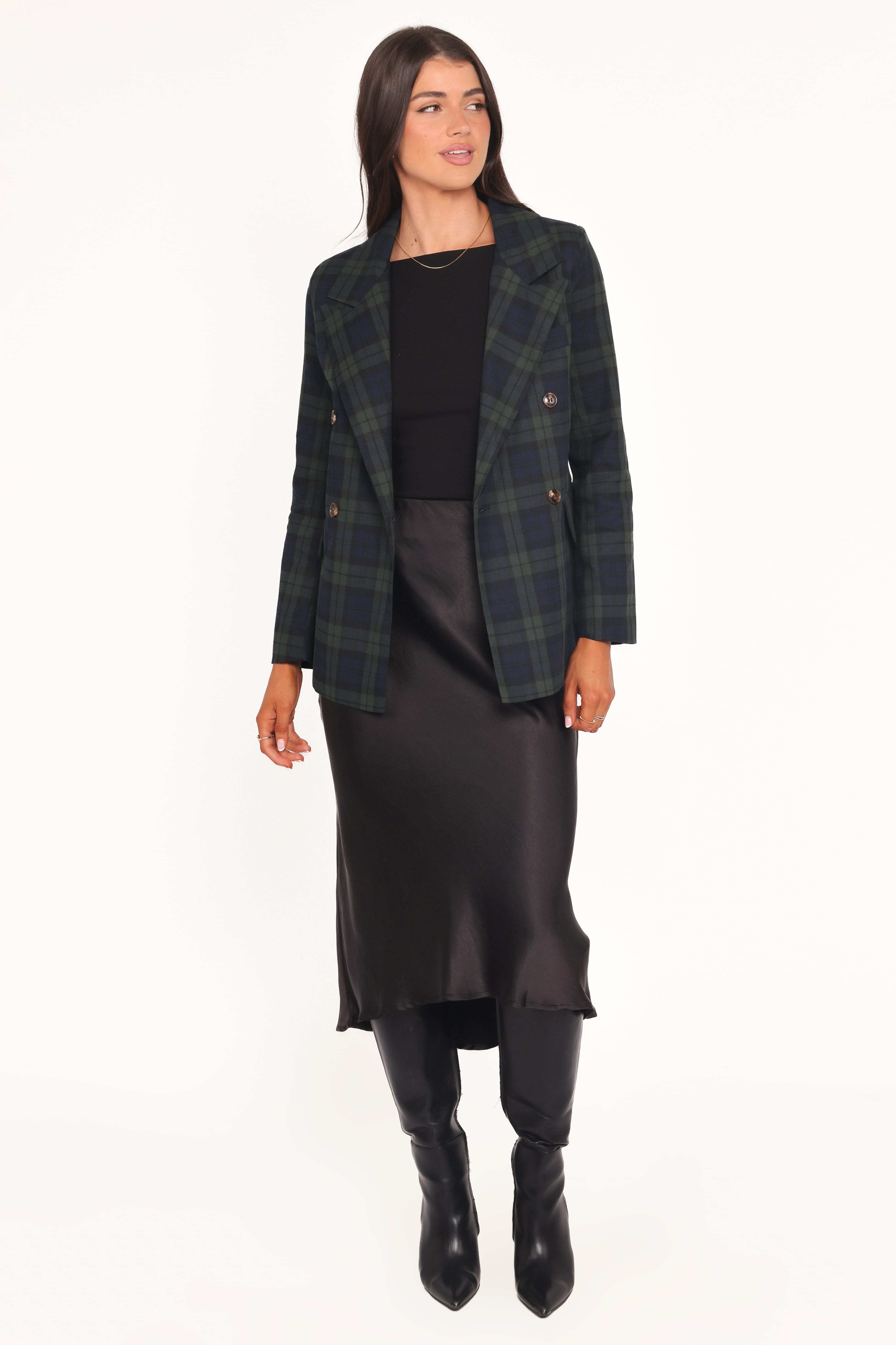 Juliette Blazer - Green Plaid
