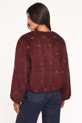 Marla Cropped Bomber - Cherry