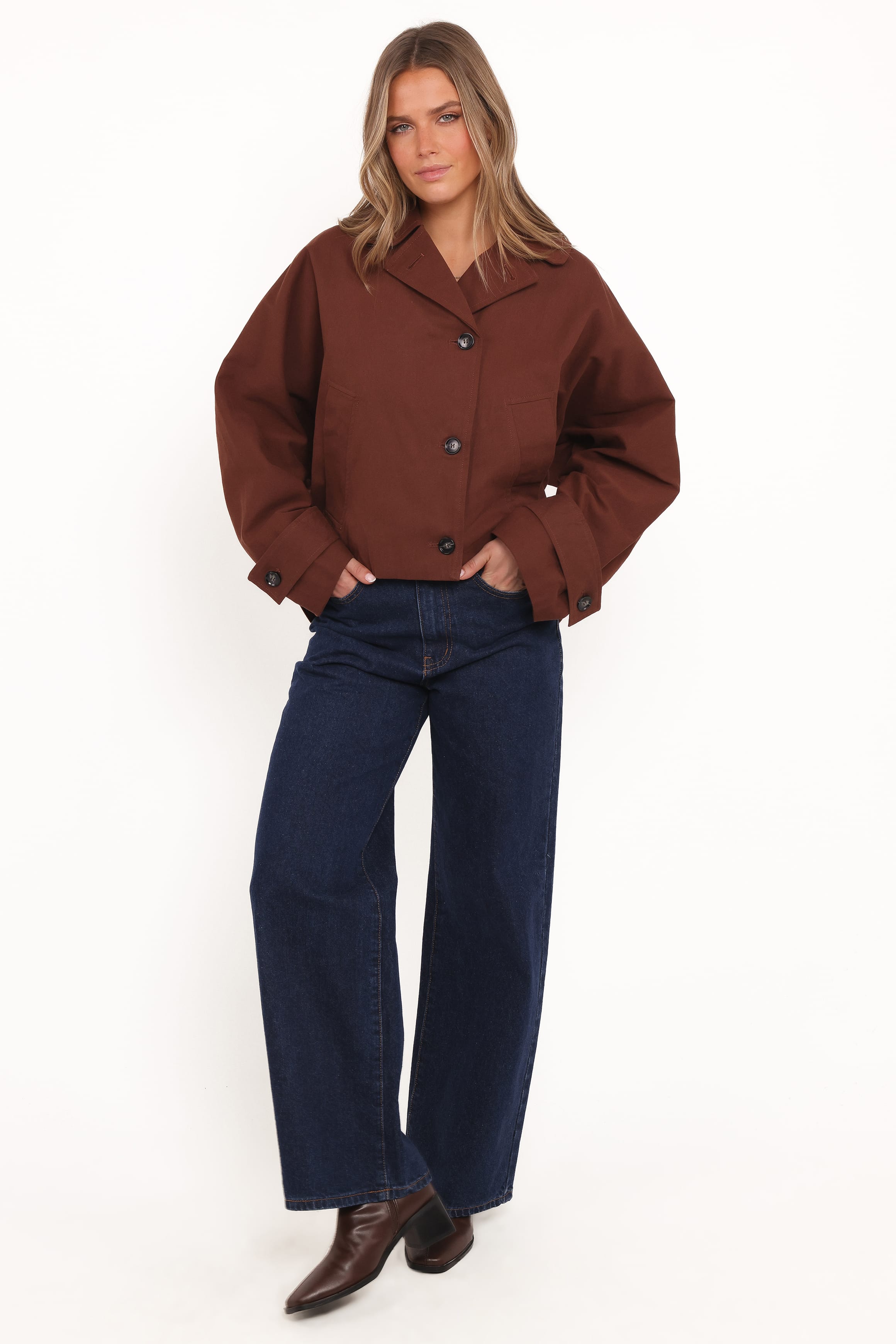 Notion Cropped Trench - Espresso