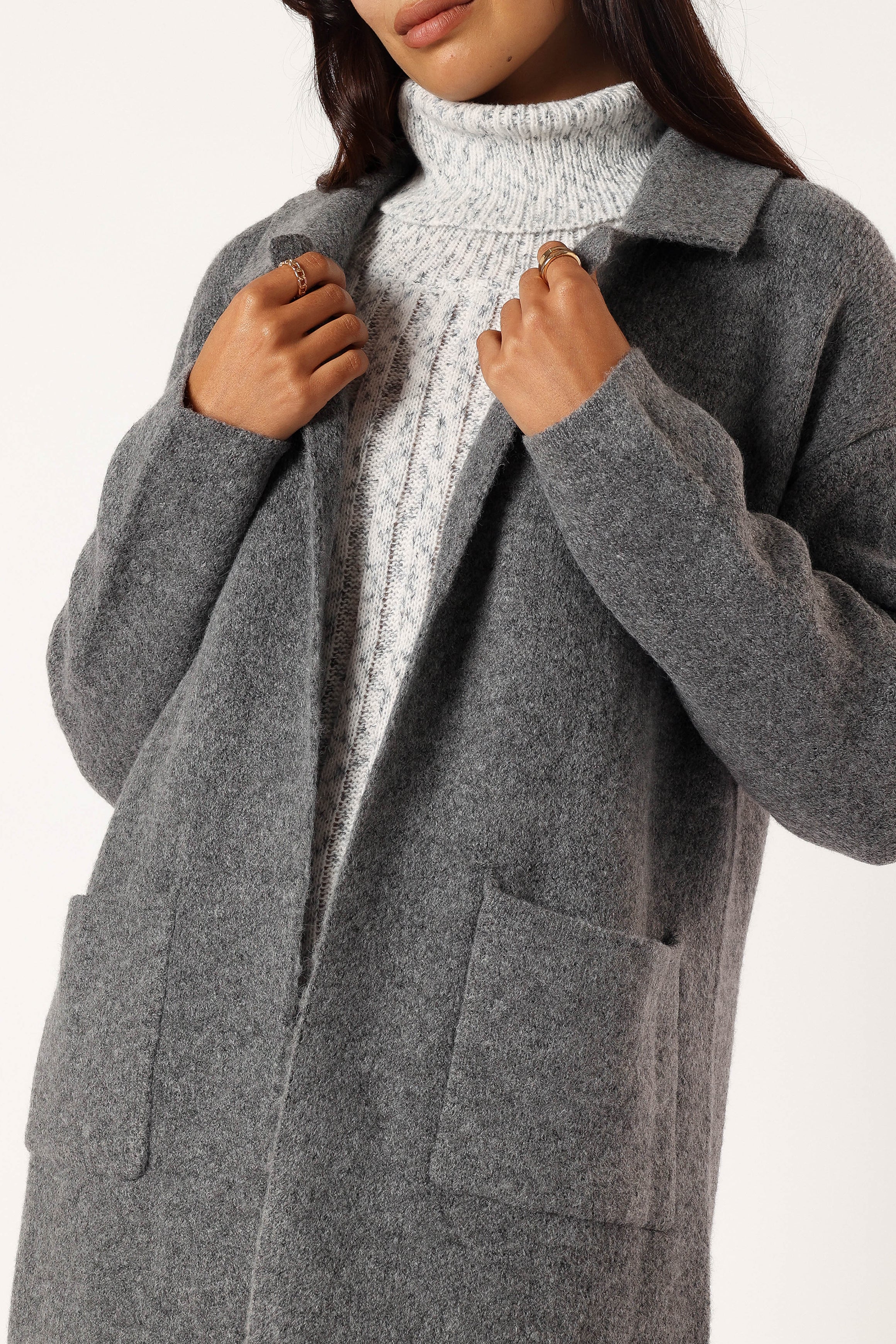 Skylar Open Front Coatigan - Grey
