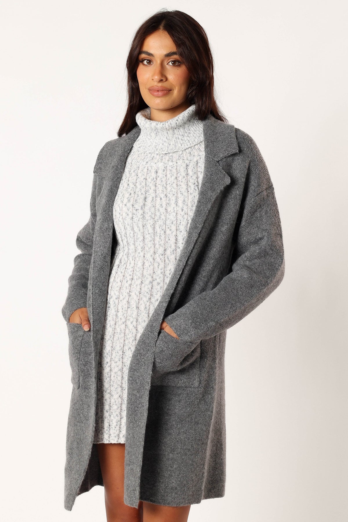 Skylar Open Front Coatigan - Grey