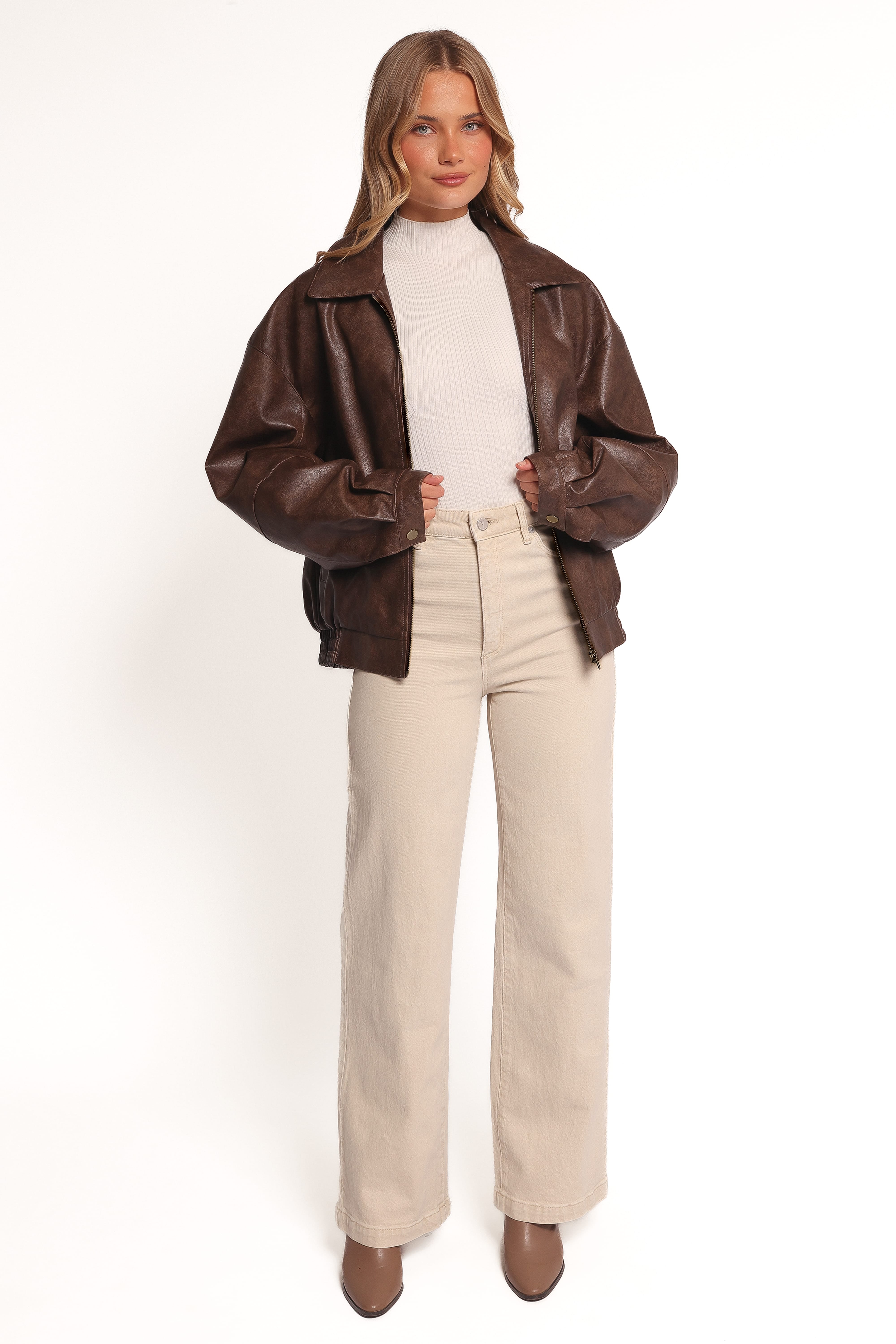Zoe Bomber Jacket - Brown