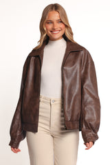 Zoe Bomber Jacket - Brown
