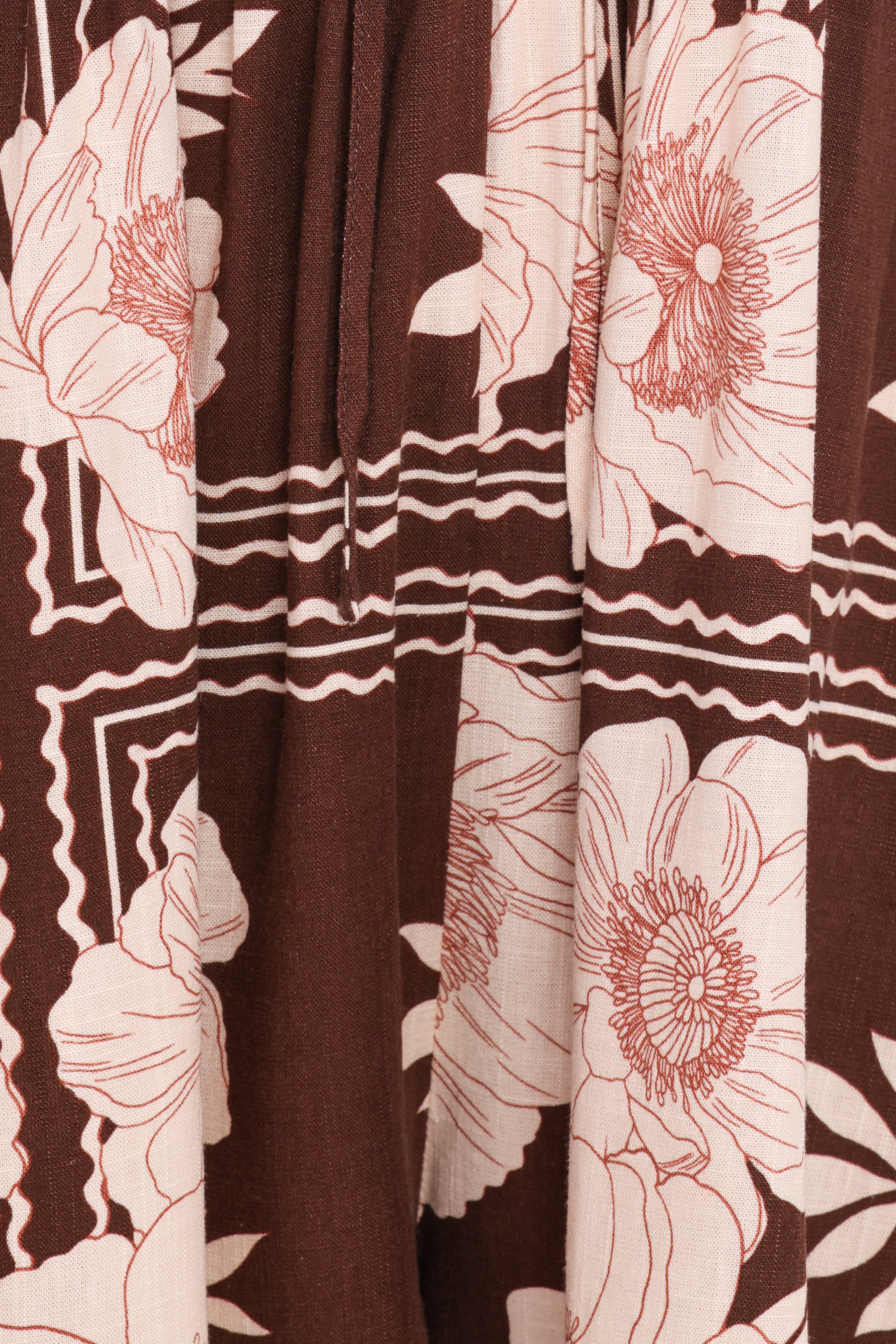Henley Romper - Brown Floral