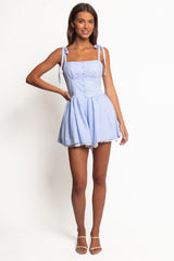 Rhea Corset Romper - Blue