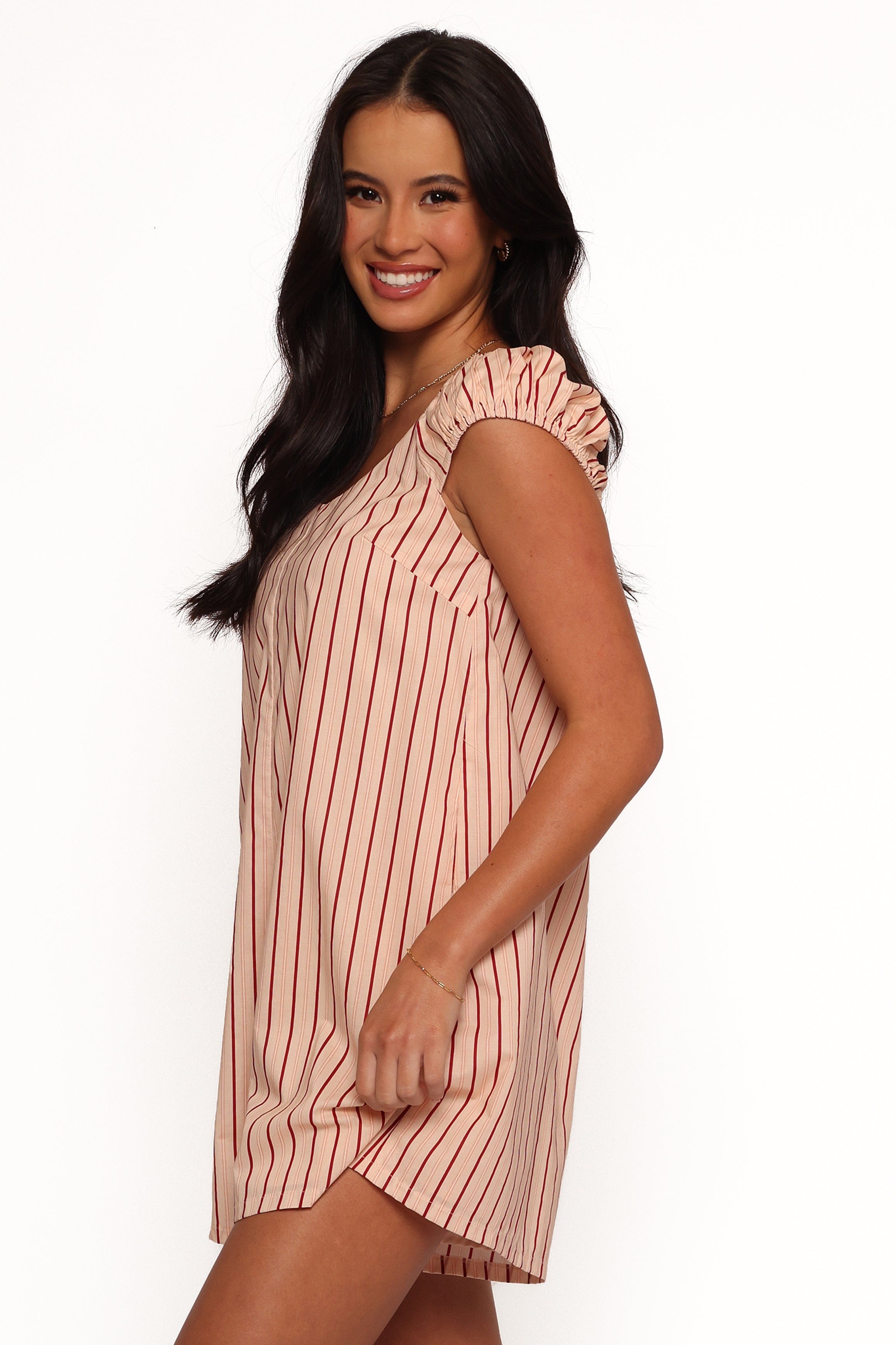 Scobbie Romper - Pink Stripe