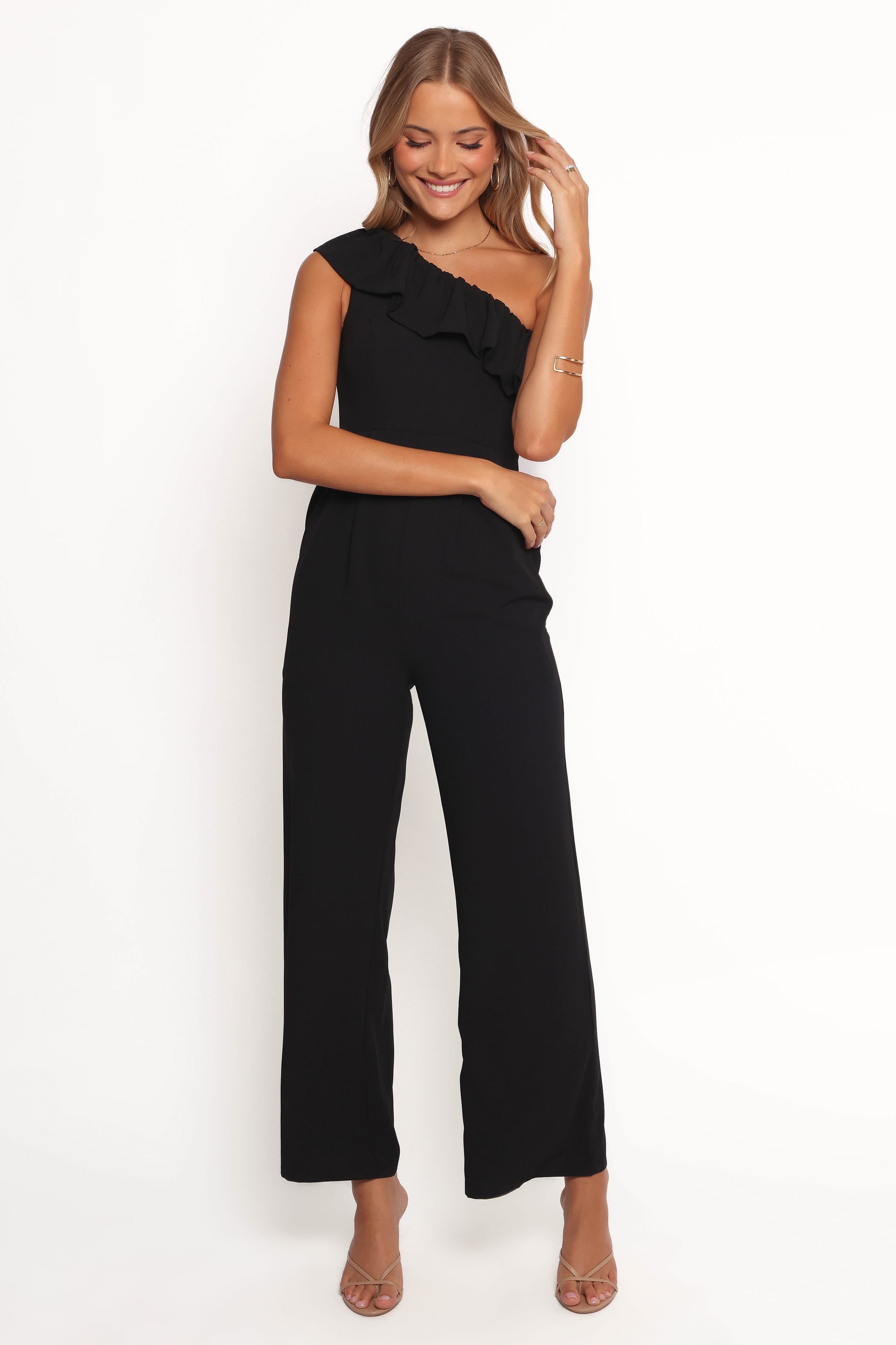 Talita One Shoulder Jumpsuit - Black