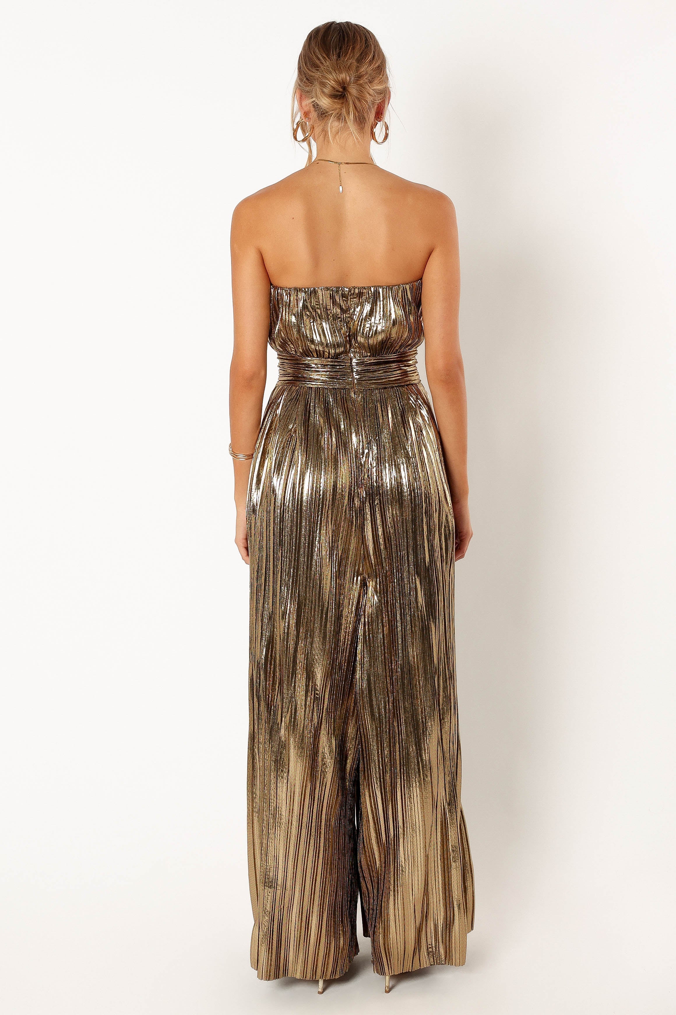 Kerry Pleat Jumpsuit - Gold