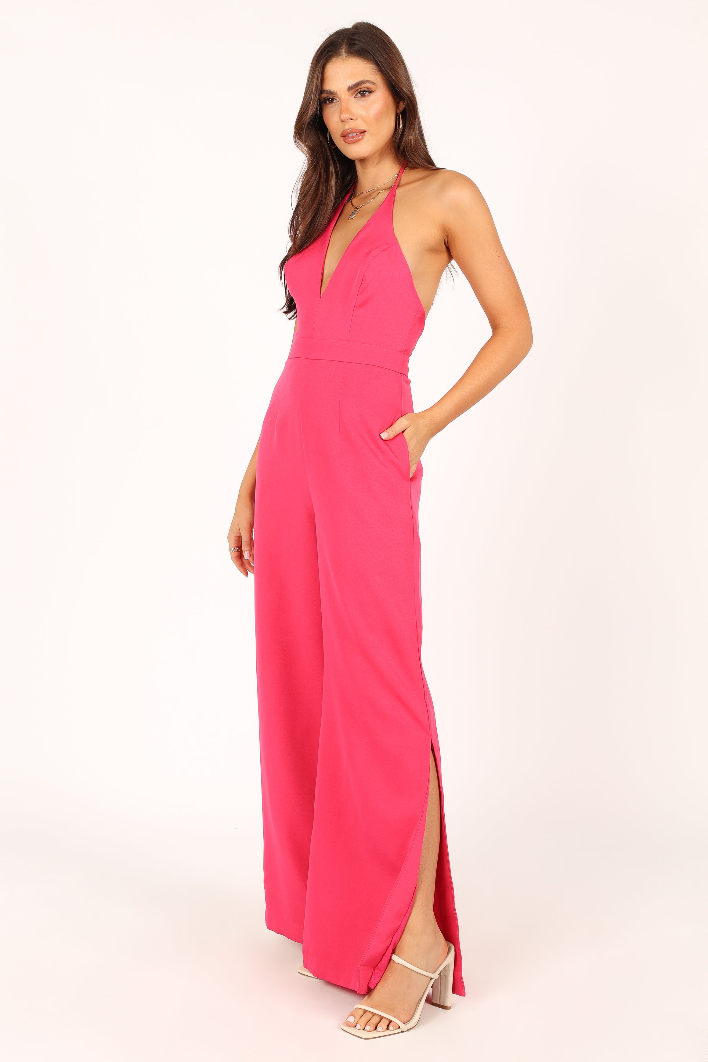 Rumi Wide Leg Jumpsuit - Hot Pink
