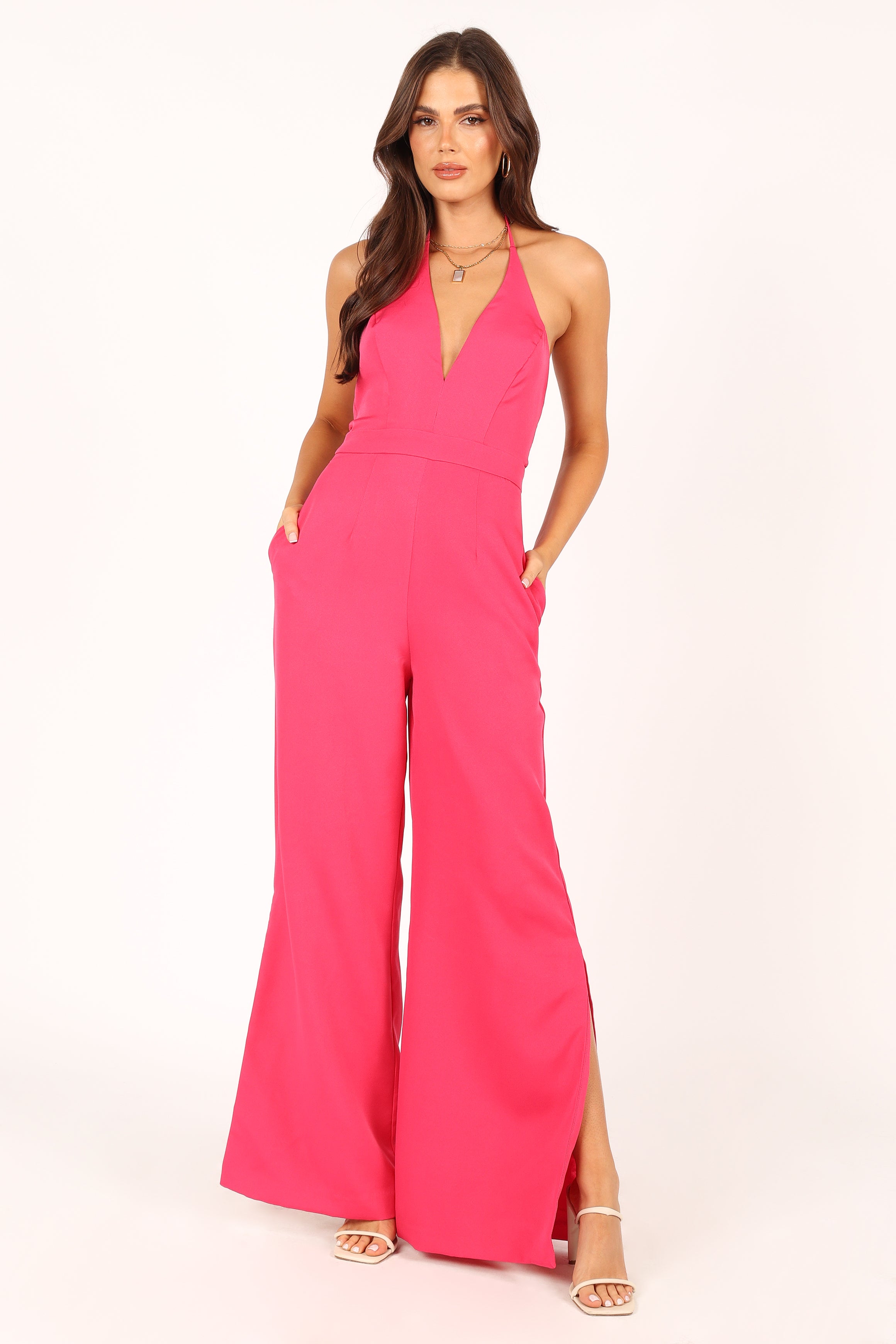 Rumi Wide Leg Jumpsuit - Hot Pink