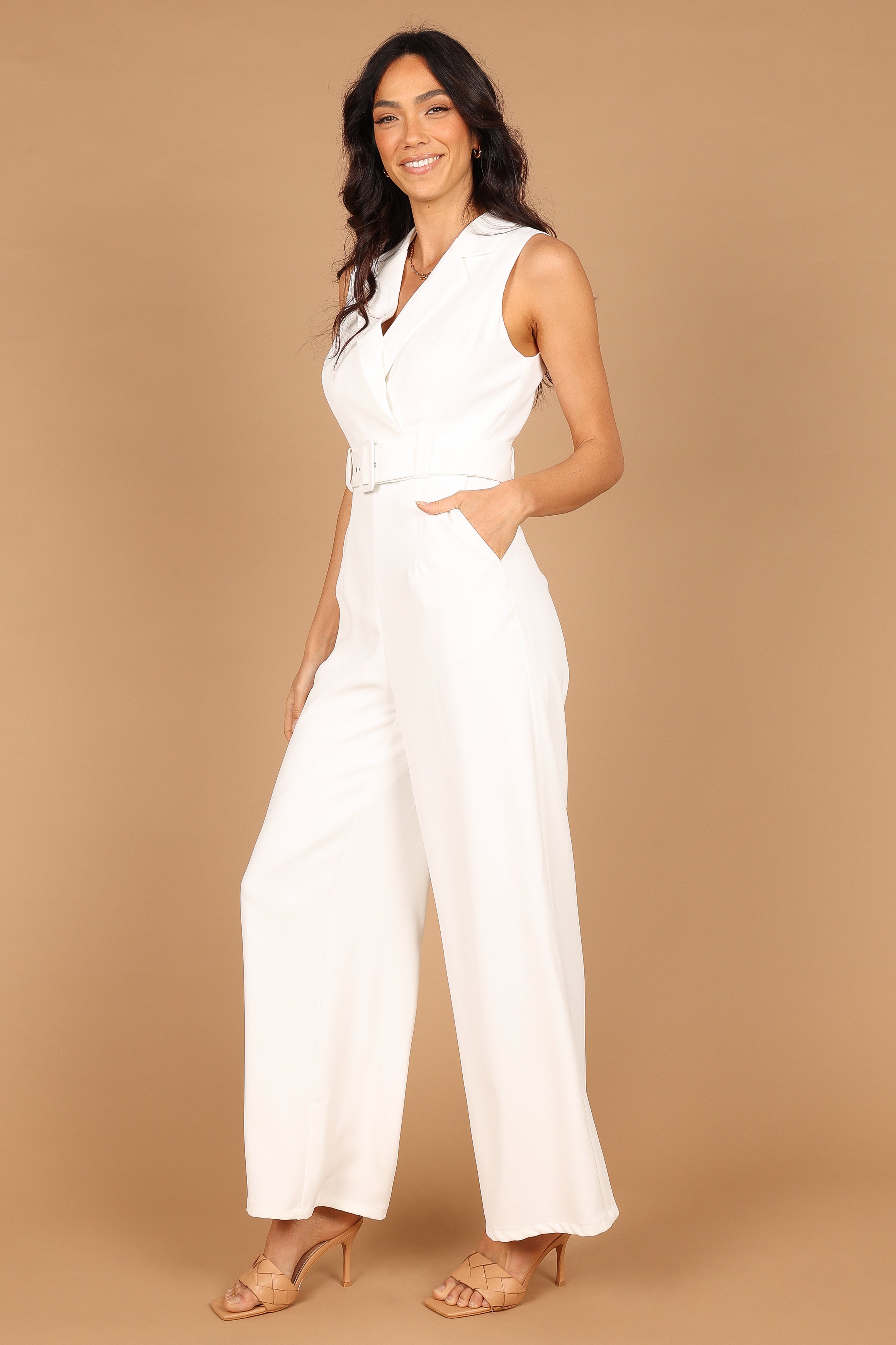 Sienna Belted Jumpsuit - White