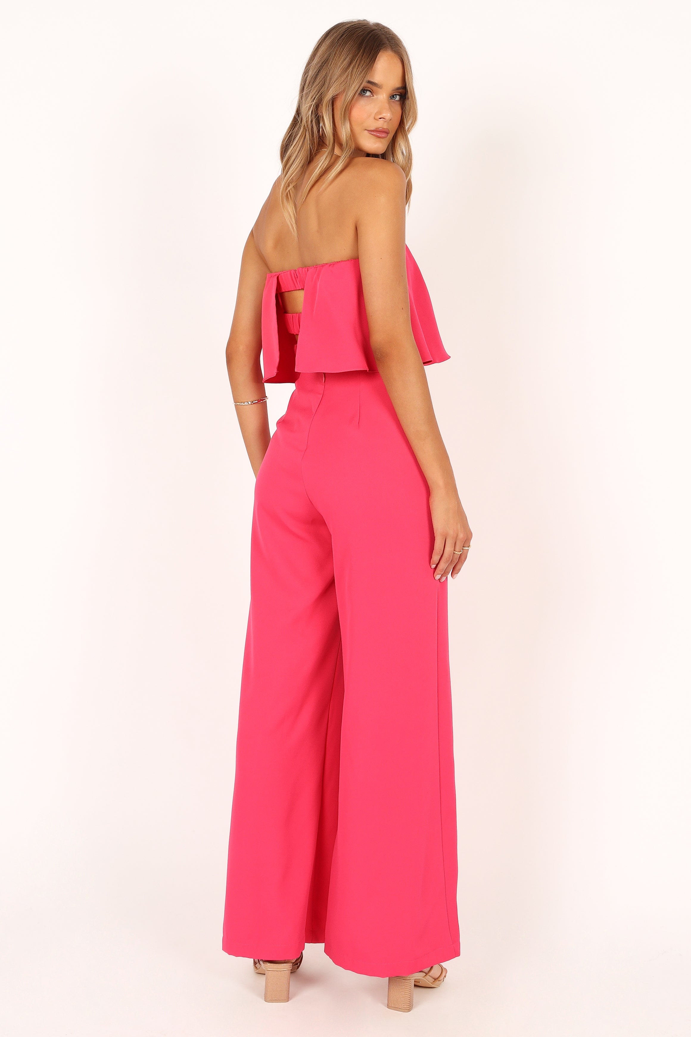 Sonny Strapless Jumpsuit - Hot Pink