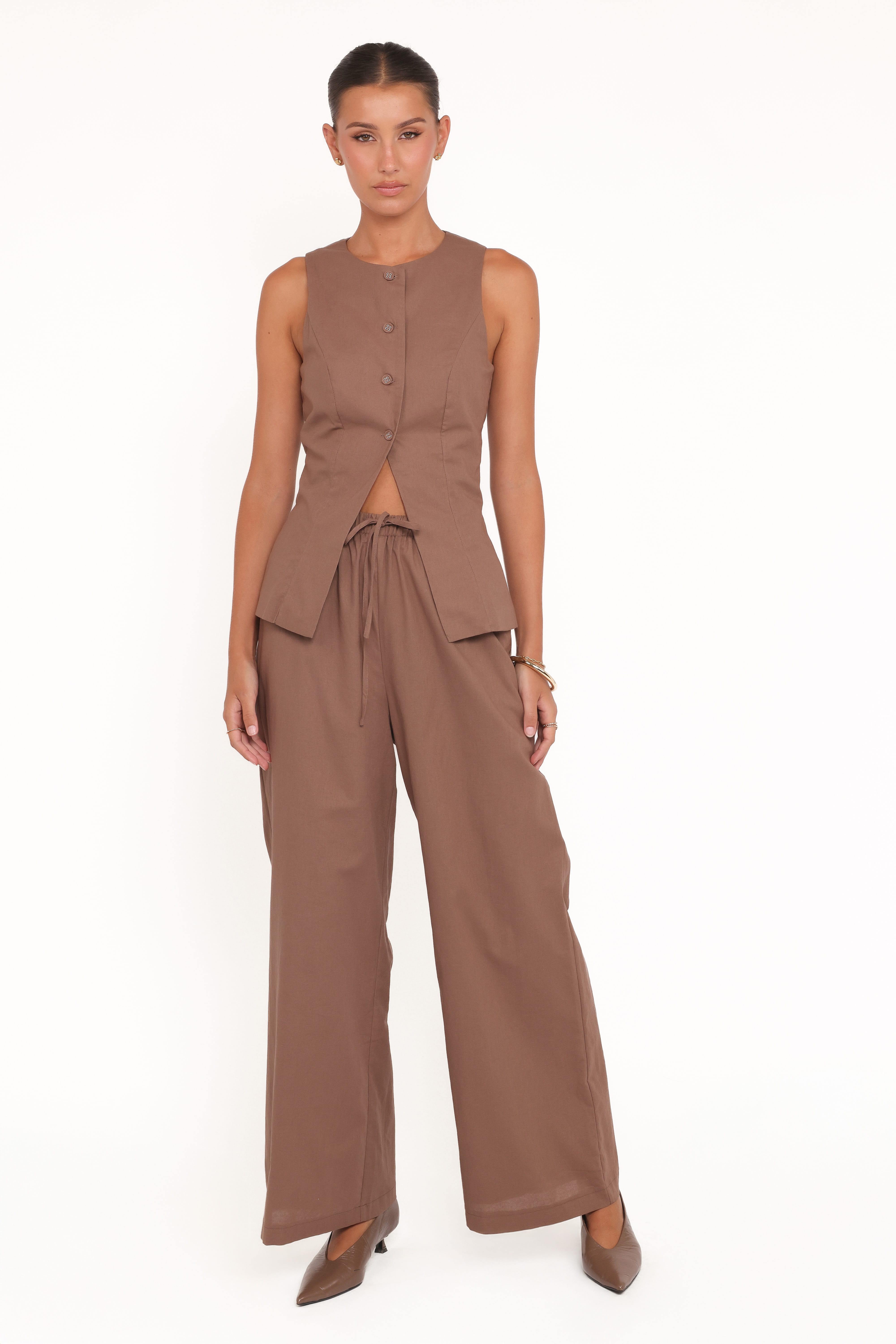 Caitlin Pant Set - Brown