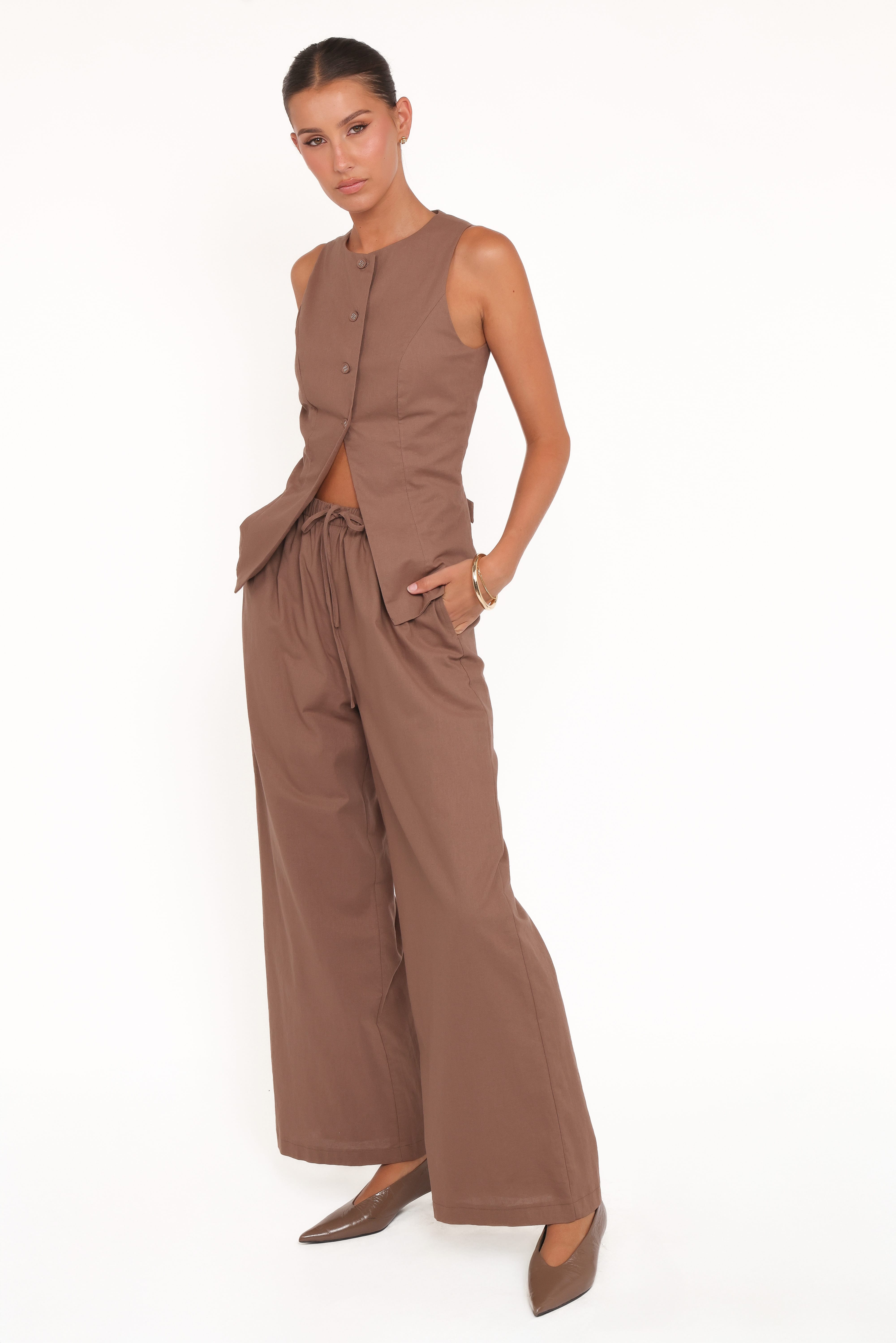 Caitlin Pant Set - Brown