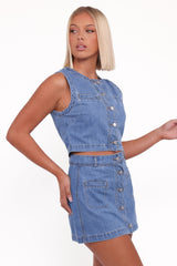 Karish Skirt Set - Medium Denim