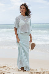 Kinnie Knit Skirt Set - Light Blue