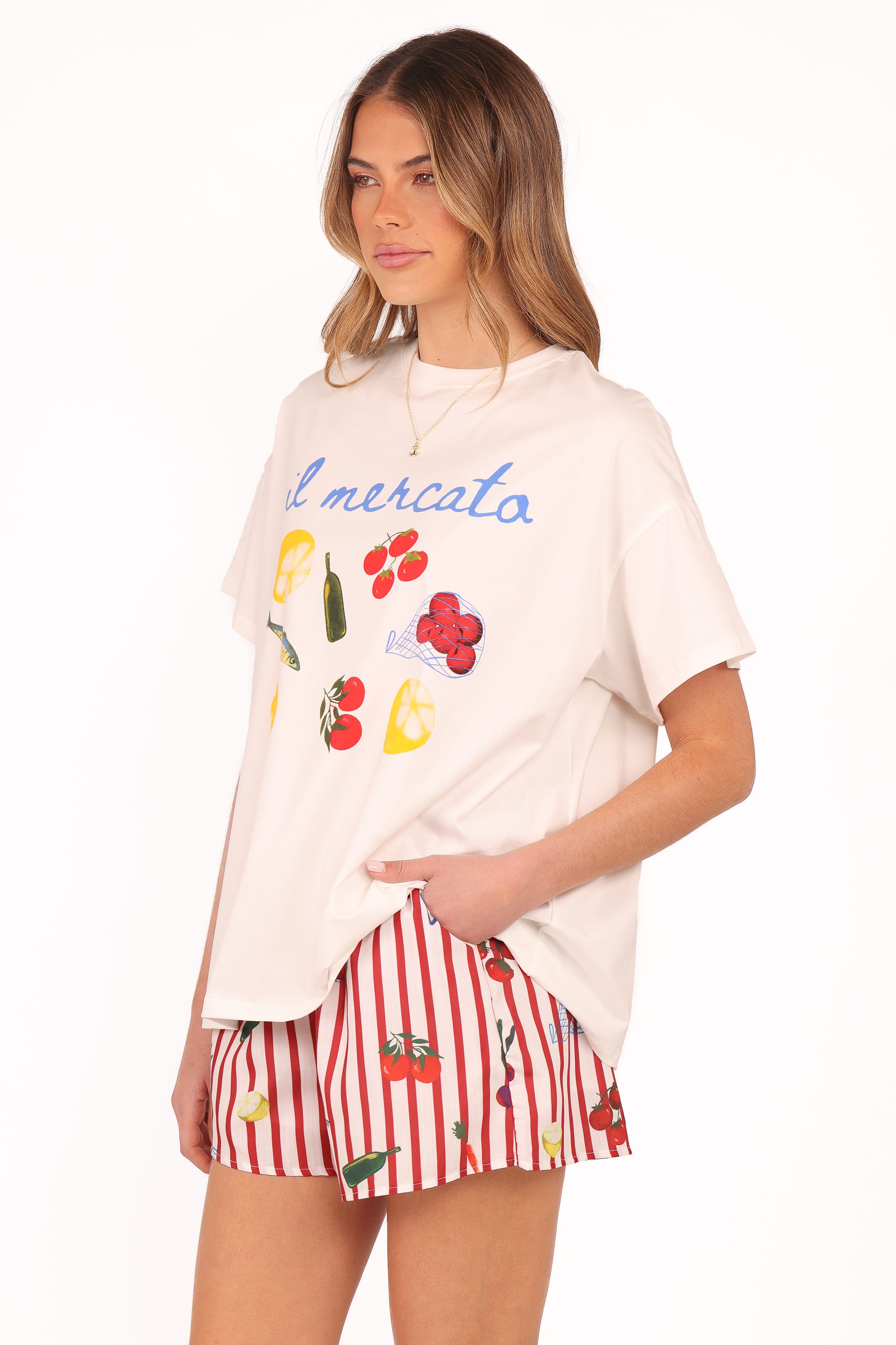 Krystal Short Set - Red Stripe