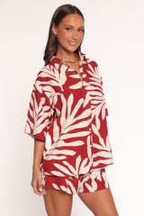 Lilo Short Set - Red Palm Print