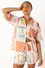 Piccolo Short Set - White Orange