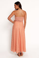 Serafina Two Piece Set - Orange Beige Stripe