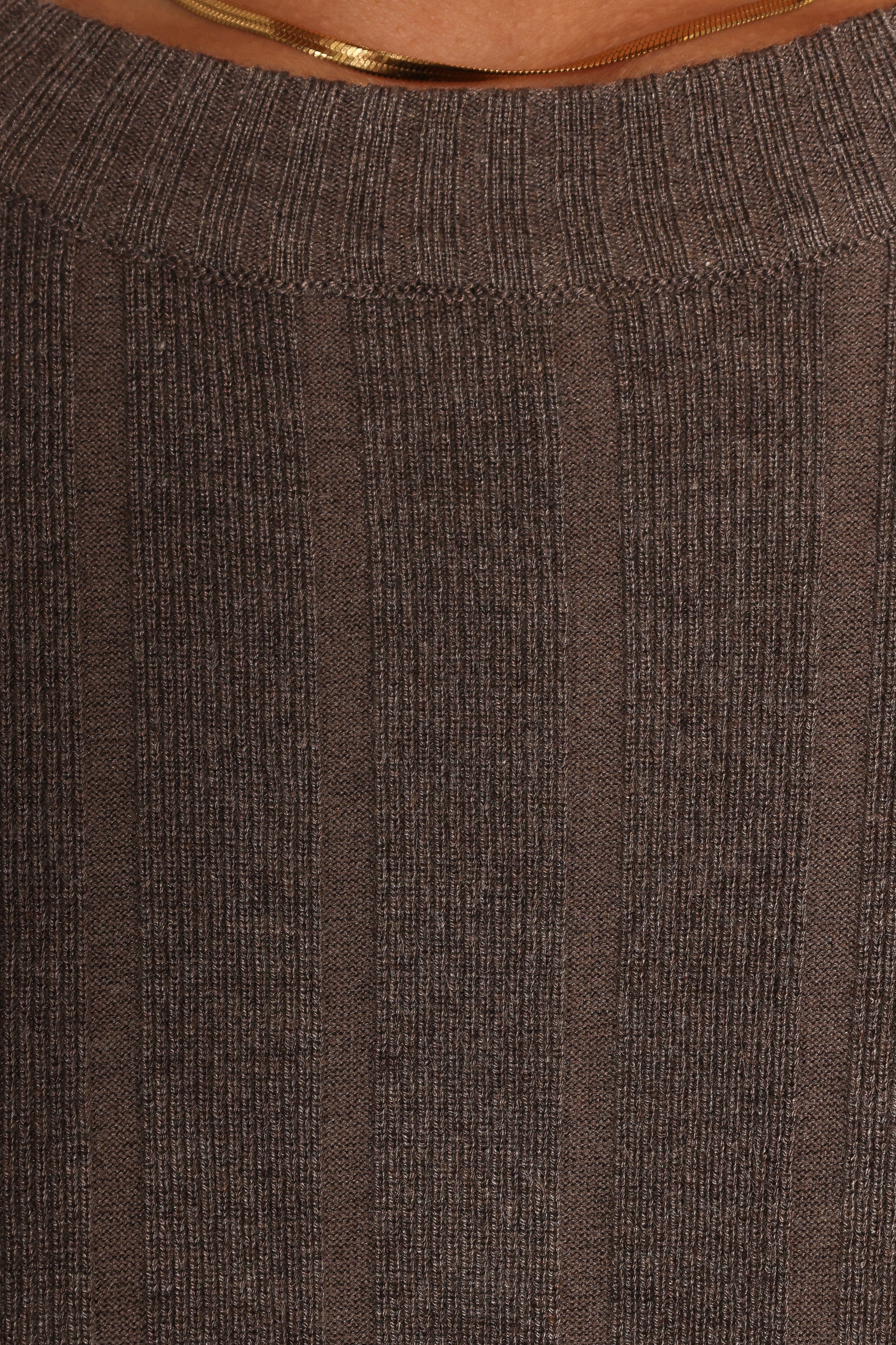 Silvie Long Sleeve Knitted Set - Charcoal Grey