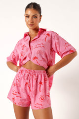Tally Short Set - Pink Red