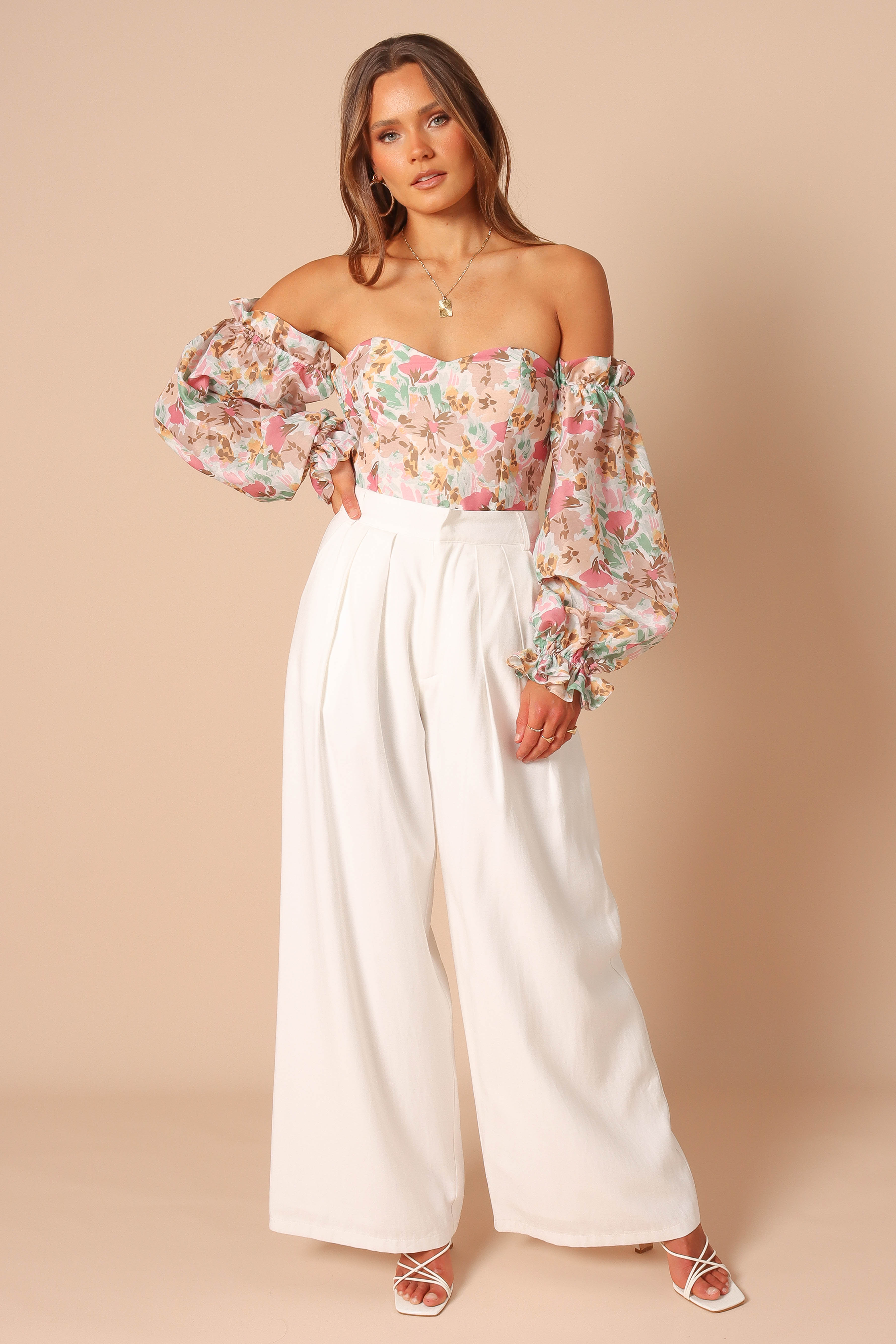 Acantha Bodysuit - Beige Floral